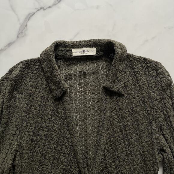 Natural life Carina Lace blouse forest green sz Large Boho chic festival top - Picture 5 of 10